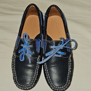 Venettini Kids Black and Blue Loafers